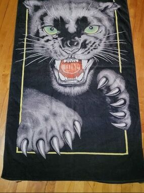 Black Panther Graphic XL Oversized Beach Towel Vintage Clean